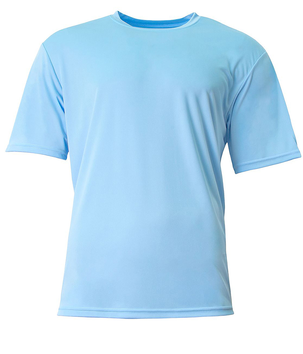 A4 NB3142 Youth Cooling Performance Crew T-Shirt in Sky Blue size Medium | Polyester A4NB3142