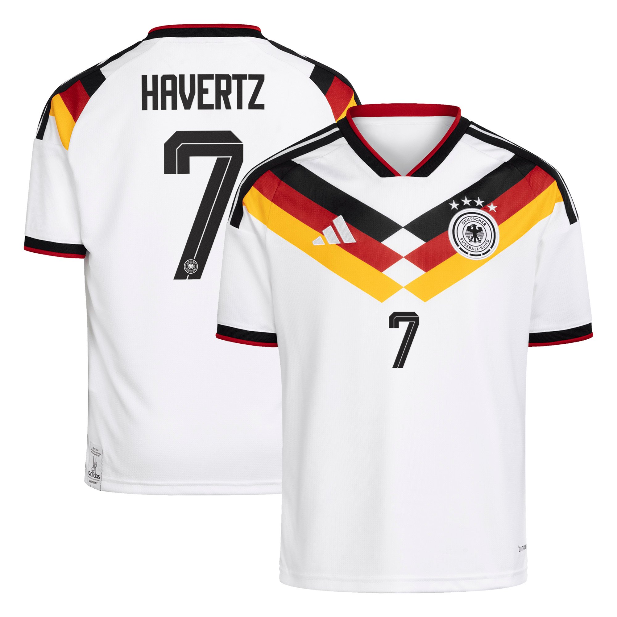 Maillot Domicile Allemagne adidas 26 - Enfant avec flocage Havertz 7 - unisexe Taille: 9-10 Years