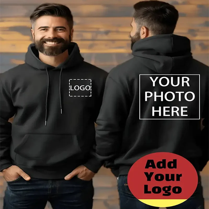 Felpa con cappuccio casual da uomo e da donna fai-da-te Felpa sportiva personalizzata Logo personalizzato Felpa con cappuccio regalo personalizzato Logo testo Abbigliamento sportivo