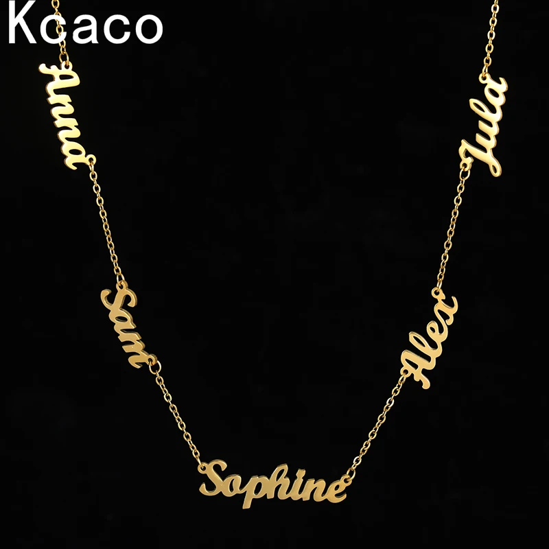 Collane con nome personalizzato multiplo personalizzato Collana con ciondolo a catena con nome Collana color oro per donne e uomini Regali in acciaio inossidabile