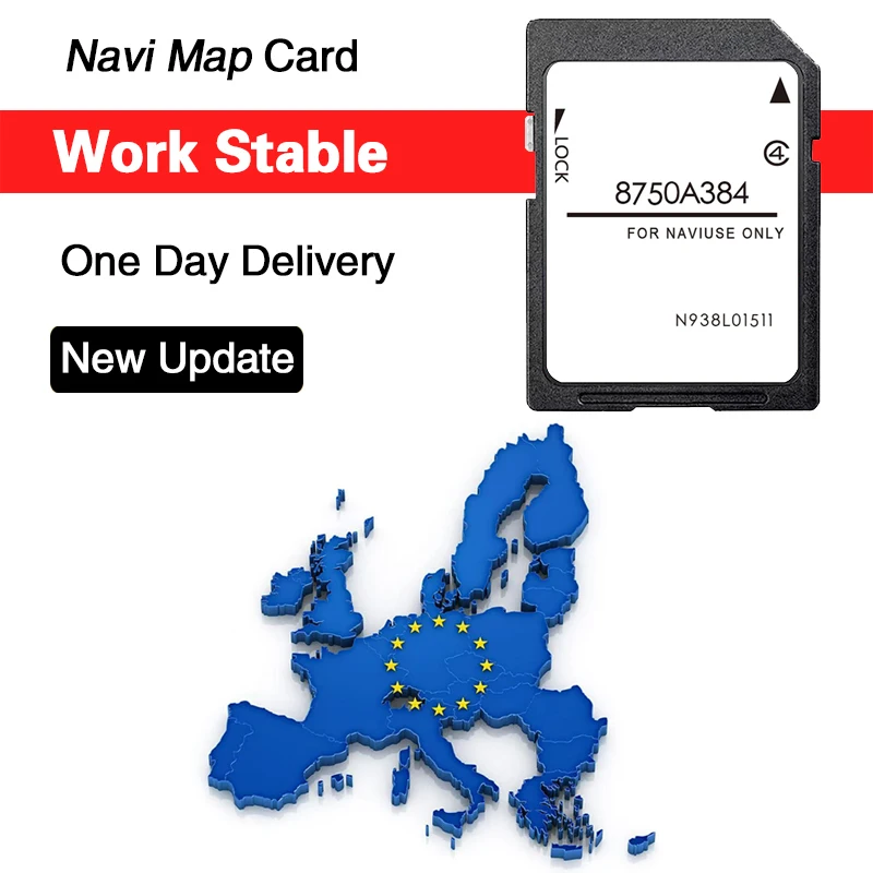 Aktualisierte EU UK Karte MMCS 8750A384 Sat Nav SD-Karte für Mitsubishi Outlander Pajero ASX Lancer 2024 GPS W11 W12 Navigationssystem Image