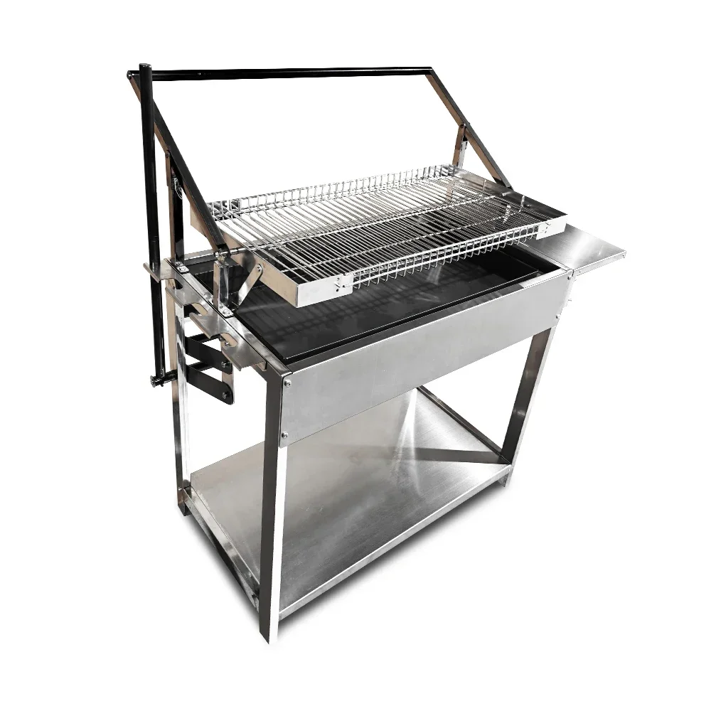 AQEinstellbare Höhe Carbon Manual Flip Charcoal BBQ Rotierender Grillkorb Net Charcoal Easy Flip Grill BBQ Image