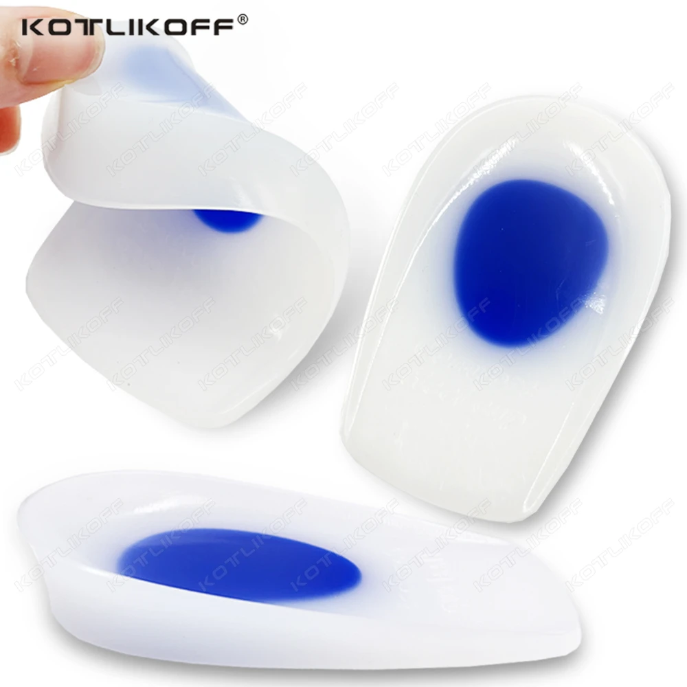 2/4 Stück medizinische Silikon-Gel-Fersenpolster, superweiche Stoßdämpfung, Fußschmerzen/Fersensporn-Entlastung, Fersenbecheneinsätze für Männer und Frauen Image