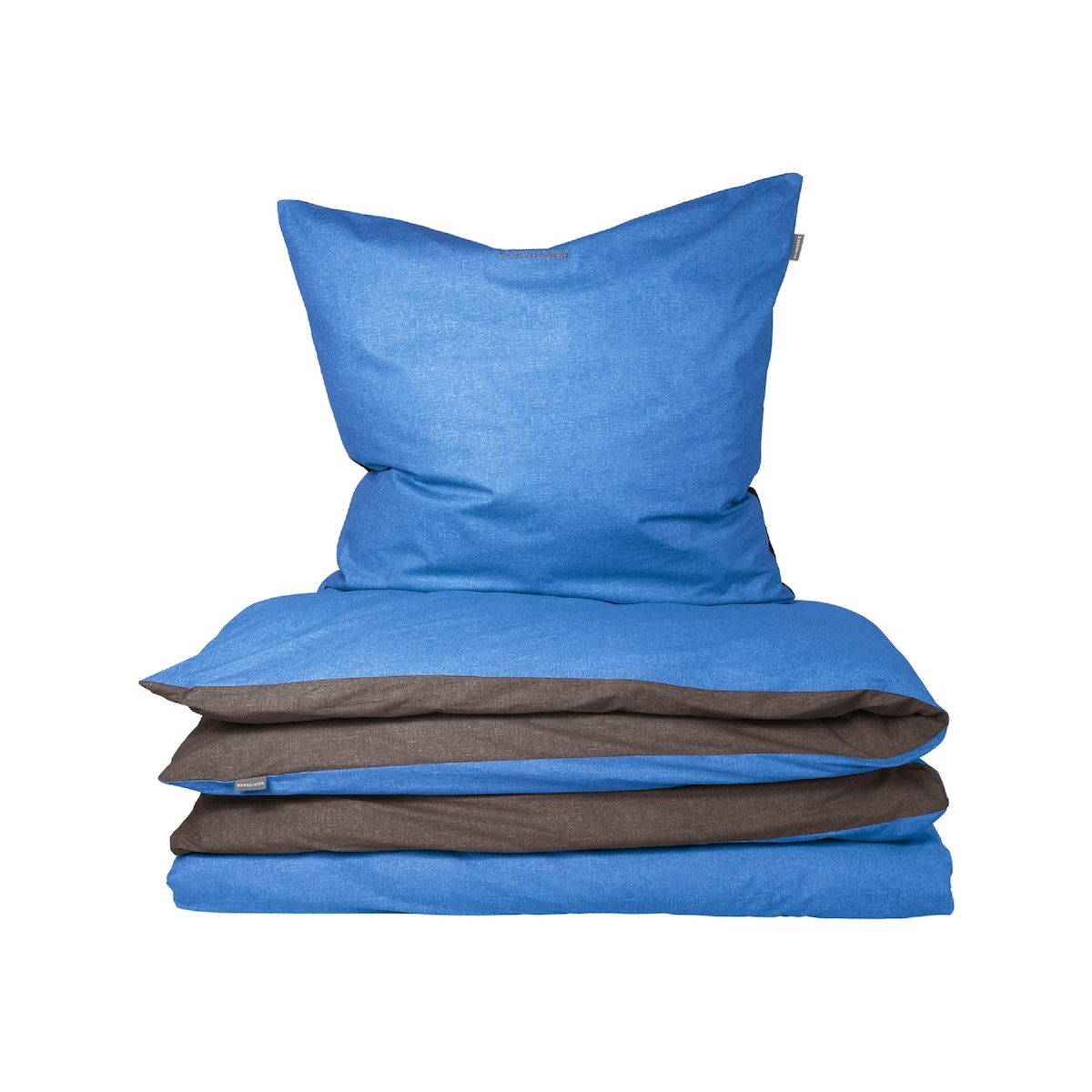 Schiesser Bettwäscheset Doubleface - Renforcé - 2-teilig - 155 x 220 cm - Blau-Dunkelgrau Image