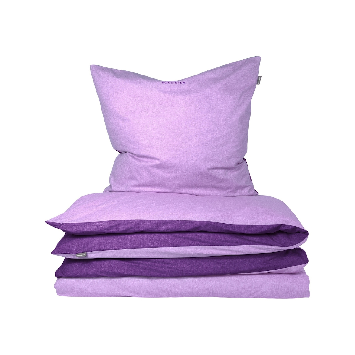 Schiesser Bettwäscheset Doubleface - Renforcé - 2-teilig - 135 x 200 cm - Lila Image