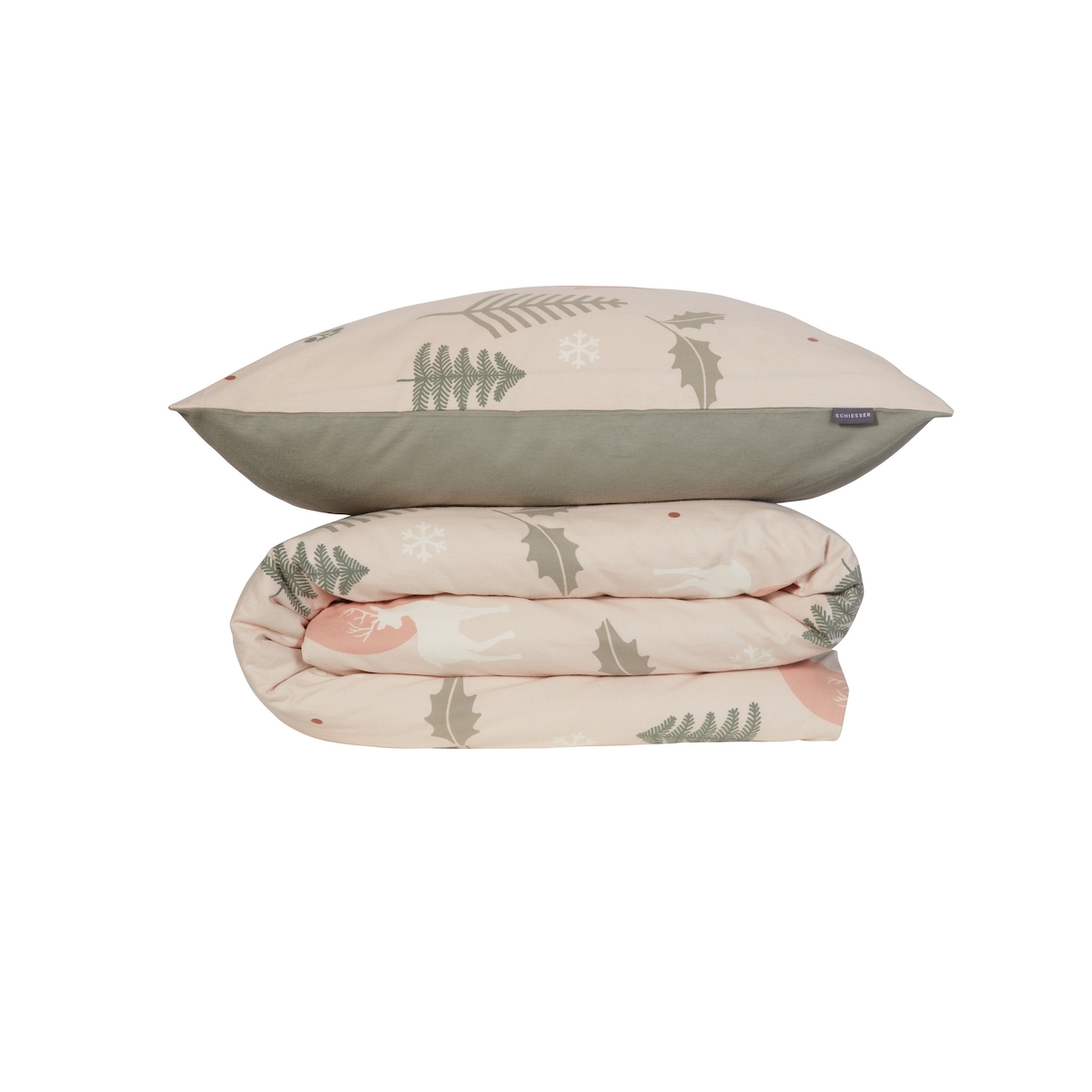 Schiesser Bettwäscheset Uma - Feinbiber - 2-teilig - 135 x 200 cm - Sand Image