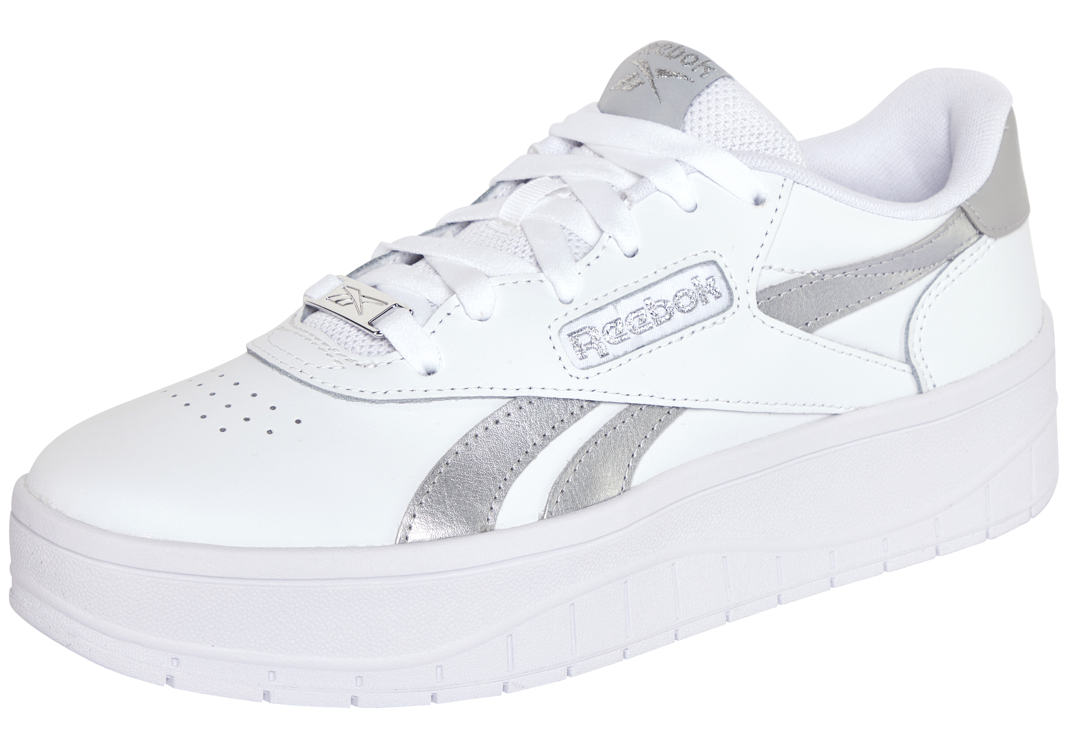 Sneaker REEBOK CLASSIC "REEBOK COURT ADVANCE SURGE", Damen, Gr. 41, ftwrweiß, grau1, chromepeyer20, Leder, Synthetik, Schuhe Sneaker