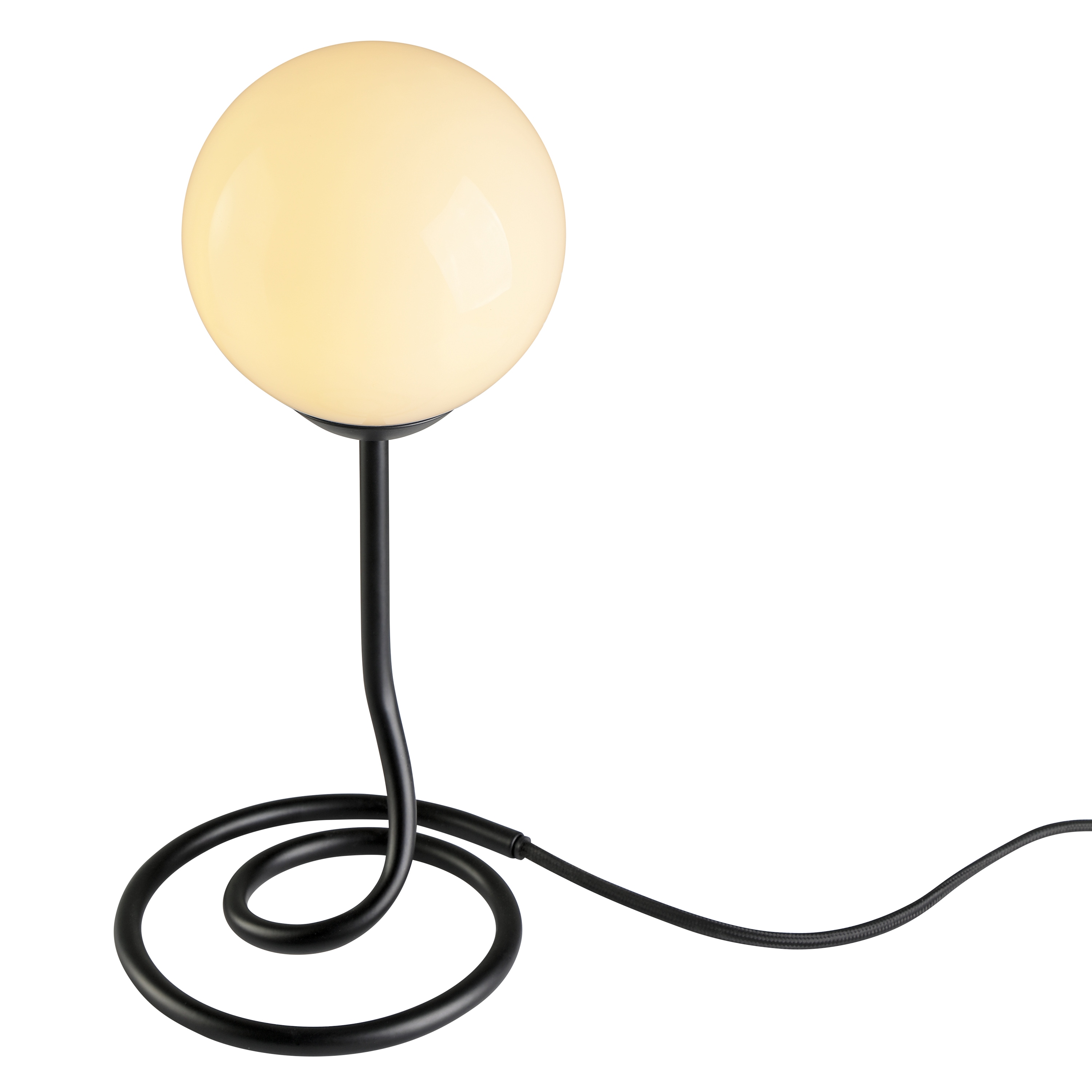 OTTO HOME Tischleuchte "Orrell", schwarz (schwarz matt, weiß), Ø 12cm H: 31,3cm, 1 Stk., Leuchten, Ø 12, H: 31,3 cm, Materialmix - Metallfuß mit weißem Glasschirm, Tischleuchte