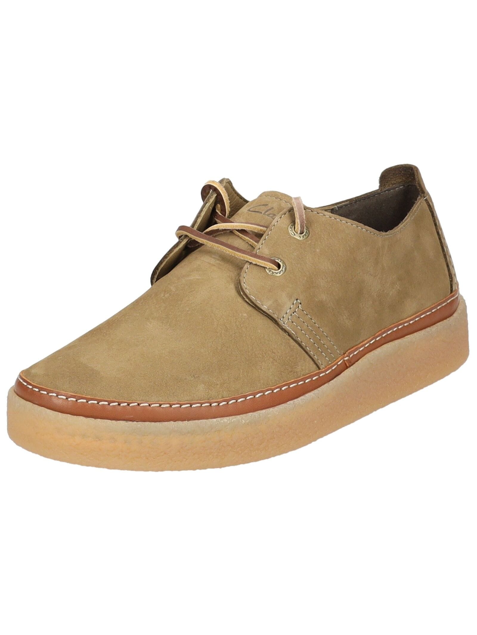 Schnürschuh CLARKS "Clarks Halbschuhe Nubukleder", Herren, Gr. 44, beige, Nubukleder, Schuhe Schnürschuh