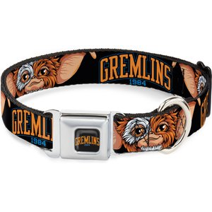 Buckle-Down Warner Bros. Horror Movies Gremlins 1984 Gizmo Face Dog Collar, Large: 20 to 31-in neck, 1.5-in wide