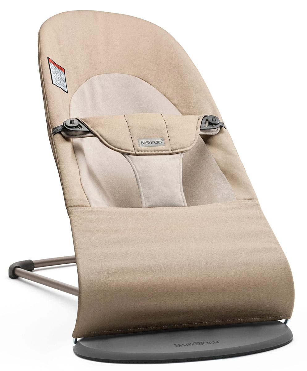BabyBjorn Bouncer Balance Soft, Cotton - Khaki / Beige / Dark Grey Frame
