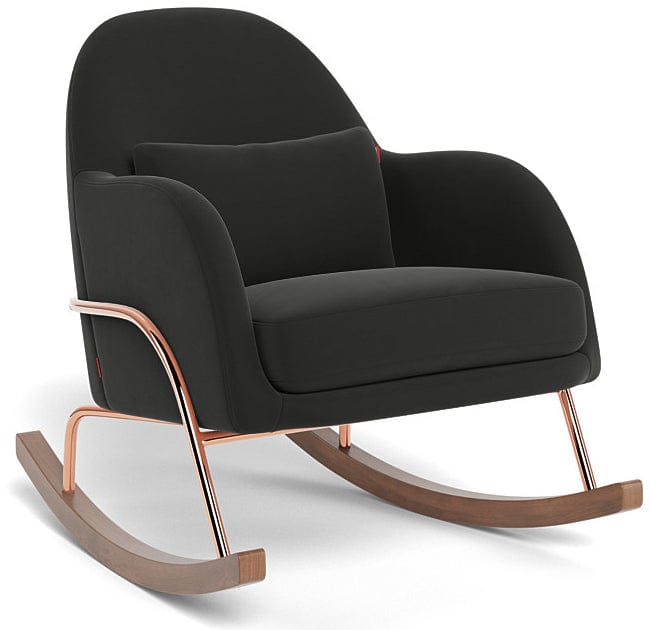 Monte Design Jackie Rocker - Rose Gold Copper Base / Black Performance Microfiber Fabric