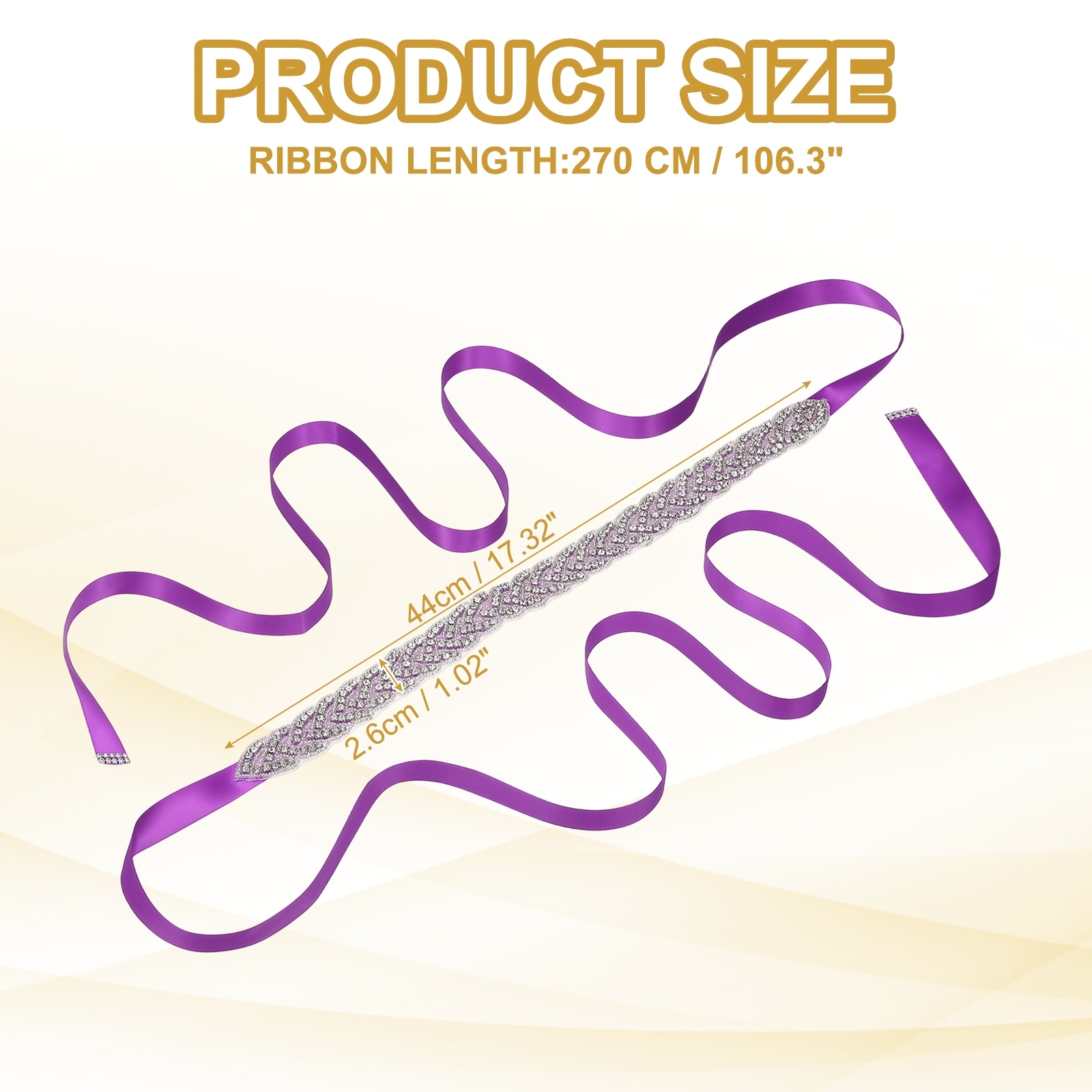 Bridal Belt, Wedding Dress Belt Handmade with Sparkly Crystal Rhinestone Ribbon Sash for Bride Bridesmaid Dress - 2cm