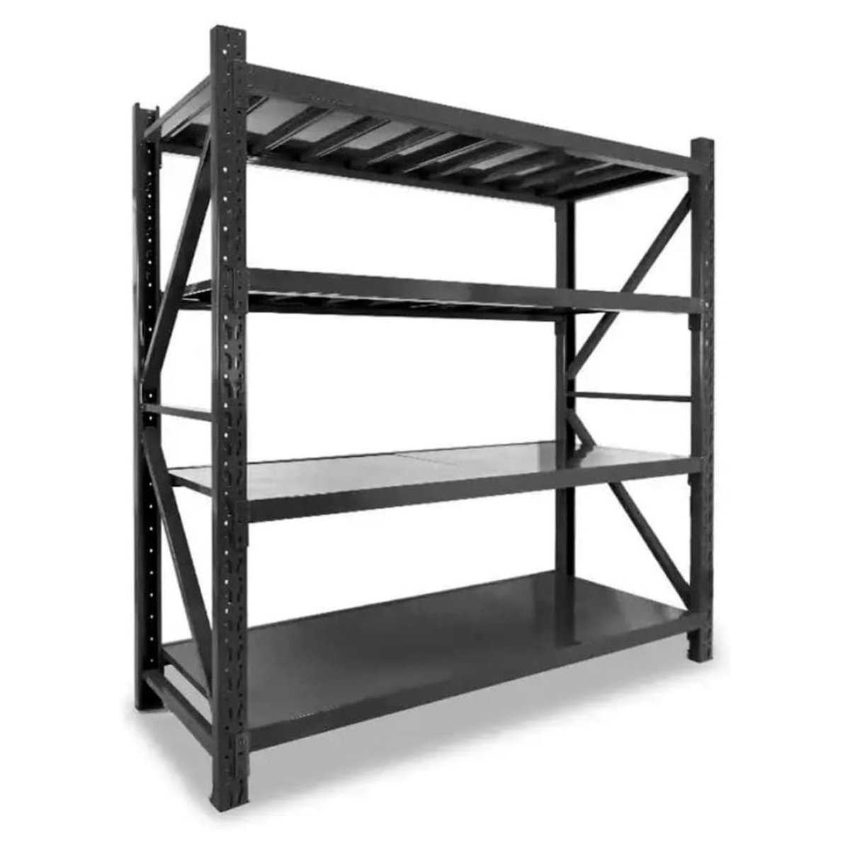 Mayaadi-Home Lagerregal 200x60x200cm 300kg Schwerlastregal Regal Kellerregal 4 Böden Schwarz Image