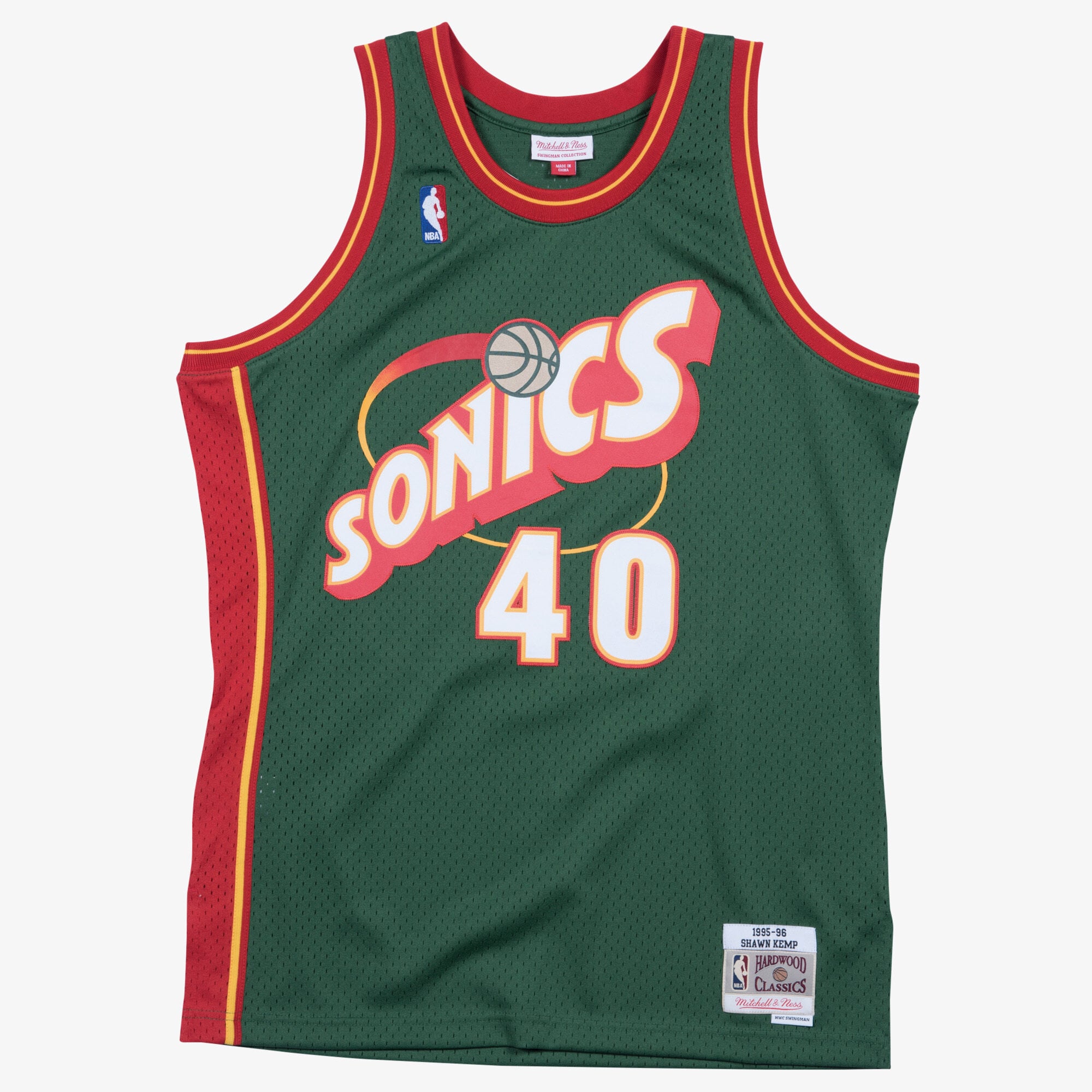 Maillot Swingman Extérieur Seattle SuperSonics 1995-96 Mitchell & Ness – Vert – Shawn Kemp - Homme Taille: XS