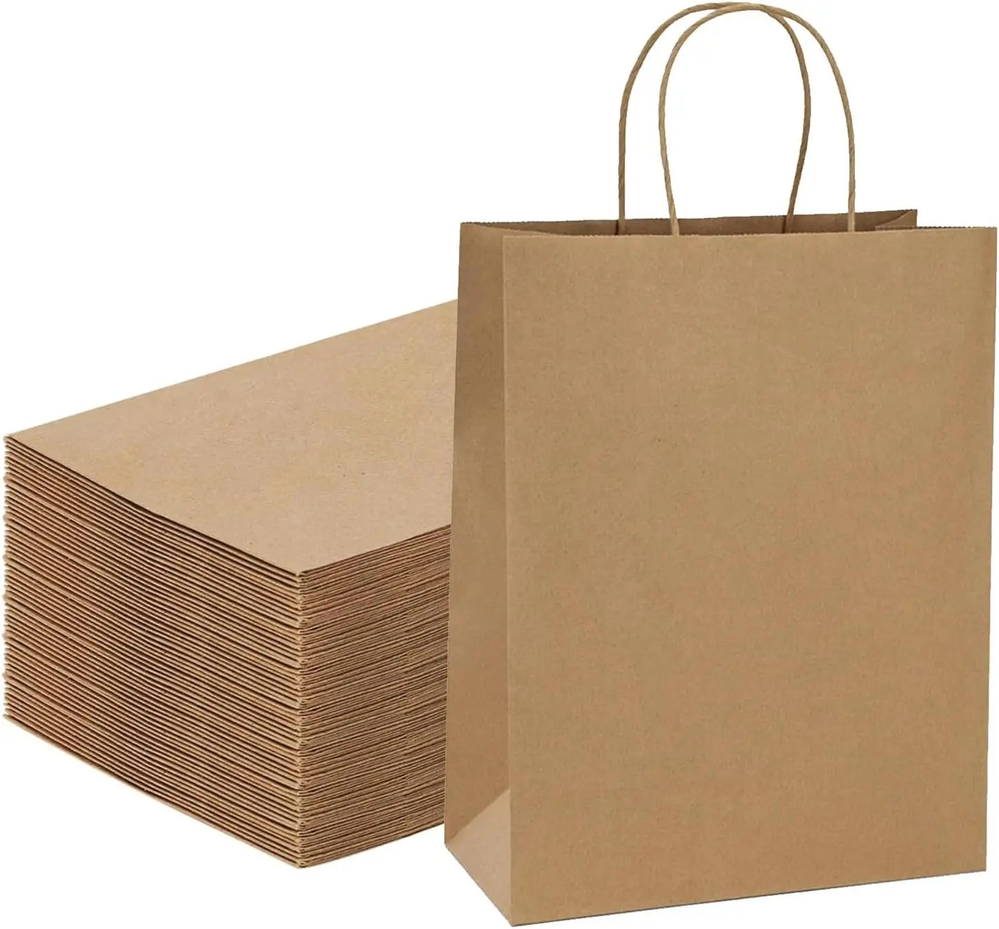 30 60 100 pezzi di sacchetti di carta Kraft addensati sacchetti regalo di fascia alta-sacchetti per la spesa souvenir, sacchetti di caffè, sacchetti regalo per le vacanze