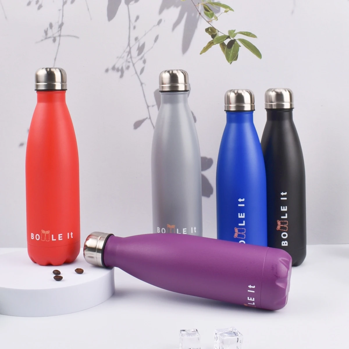 500 ml Thermoskanne für Sportflaschen, doppelwandige isolierte Isolierflasche, BPA-freie Thermoskanne, Edelstahl-Wasserflasche, Cola, Wasser, Bier Image