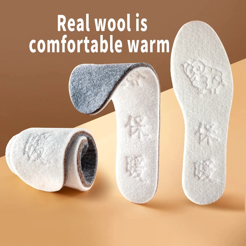 Wolle Selbst Heizung Einlegesohlen Thermostat Thermische Einlegesohle Massage 3 schicht Warm Halten Arch Support Schuh Pad Beheizte Pads Winter Männer Wome Image