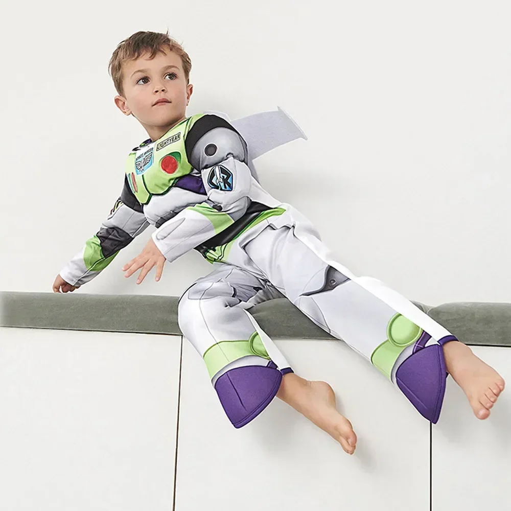 Toy Story Buzz Lightyear Kinder Overall Cosplay Kostüm Kinder Astronaut Body Flügel Maske Anzug Halloween Weihnachtsgeschenk Image