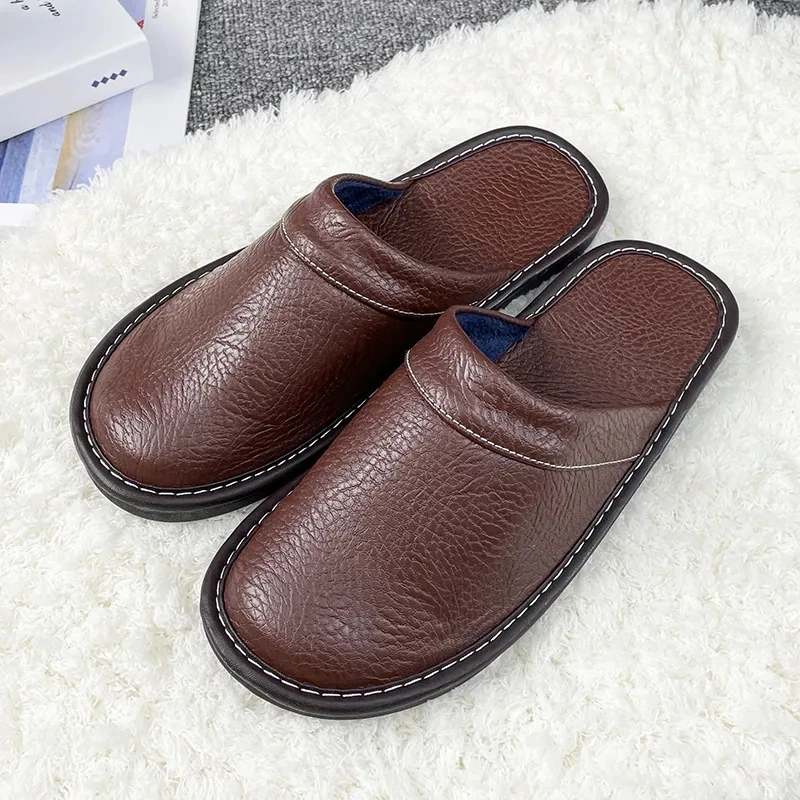 Plus Big Size 47 48 Pantofole in vera pelle unisex Scarpe da casa per interni impermeabili di marca Pantofole da uomo 2022 Pantofole da donna per uomo nuovo