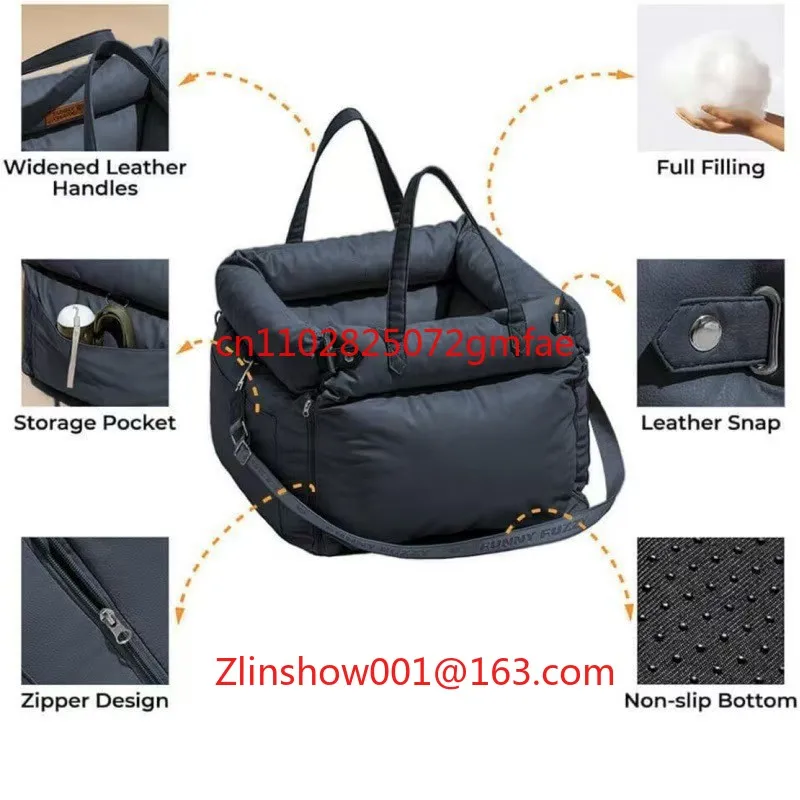 Auto-Haustiernest, abnehmbar und waschbar, vier Jahreszeiten, universelles Hundeleder, PU, tragbar, wasserdicht Image