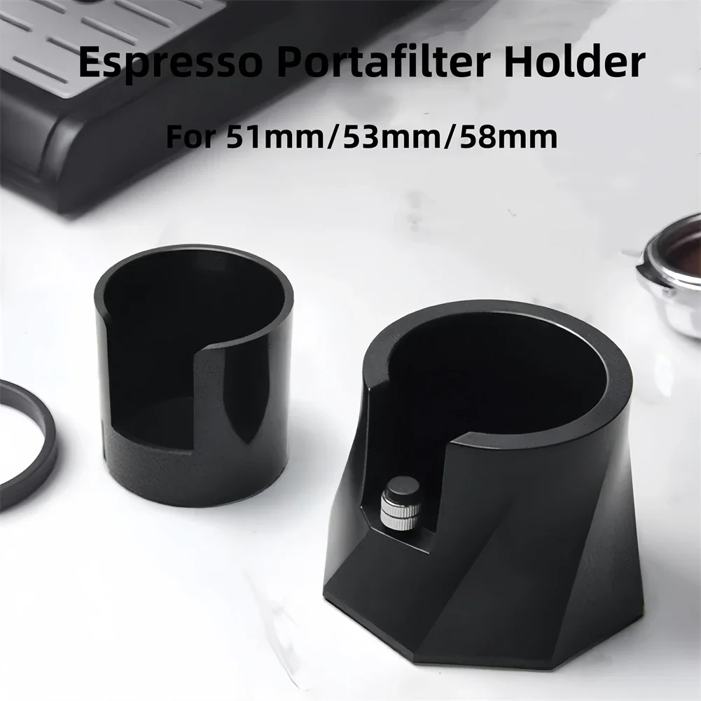 EXSX Espresso-Filterhalter 51/53/58 mm Siebträger Kaffeehalter Ständer Resthalter verstellbare Kaffee-Manipulationsstation für die Küche Image