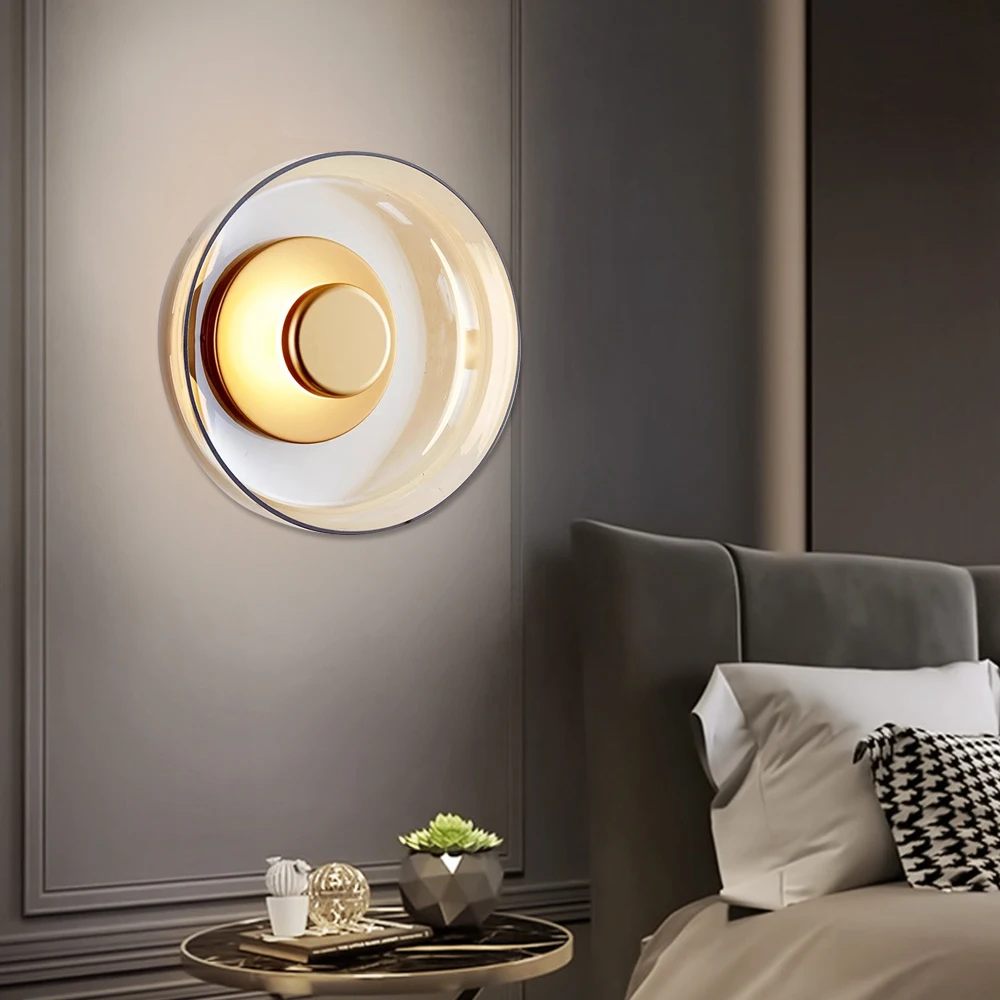 Moderne Glas Wandleuchte Warmes Licht Für Wohnzimmer Schlafzimmer Nacht Korridor Balkon Innen Dekoration LED Leuchten