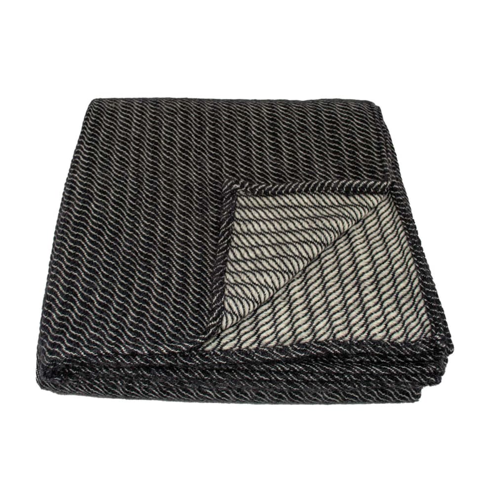 Plaid laine 100% gris anthracite 120x180 cm