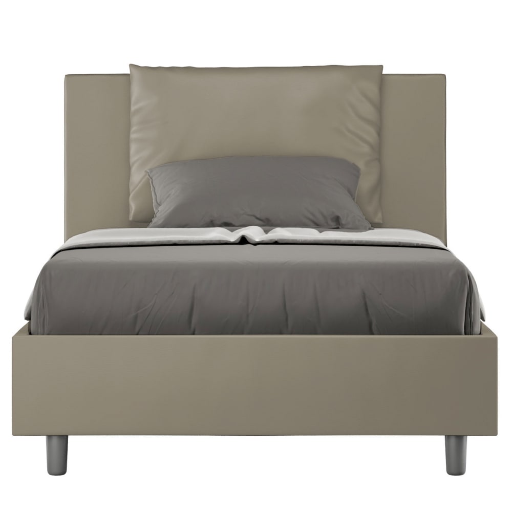 Lit coffre rembourré 120x210 similicuir cappuccino