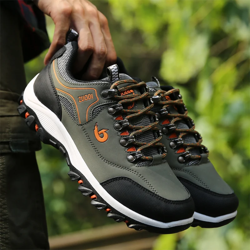 Men's Sports Shoes, Leather Hiking Shoes, Spring, Autumn, Winter Shoes, Wear-resistant Lightweight Walking Shoes, Tactical Shoes