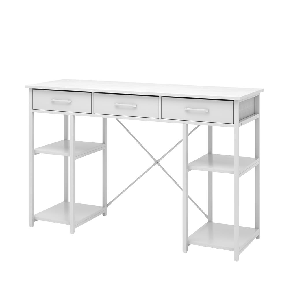 Bureau avec 3 tiroirs, Blanc 120 x 78cm