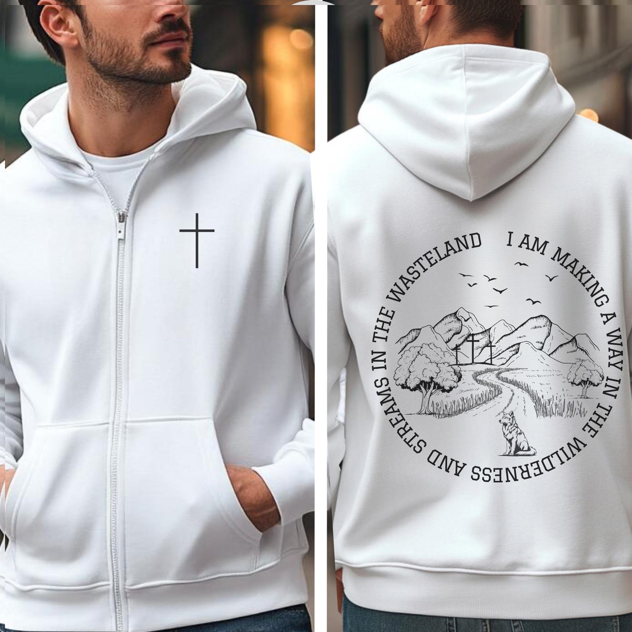 Felpa con cappuccio cristiana con cerniera, felpa religiosa con cerniera intera, giacca con cappuccio della fede, capospalla con versetti della Bibbia