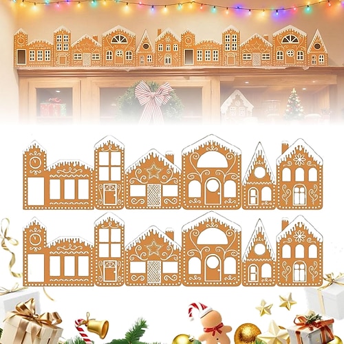 Bastelset für ein faltbares Lebkuchenhaus aus Pappe mit LED-Beleuchtung – ideal zum Basteln und Dekorieren von Weihnachtshäusern. Auch als Geschenkidee für die Weihnachtszeit oder als Dekoration für Image