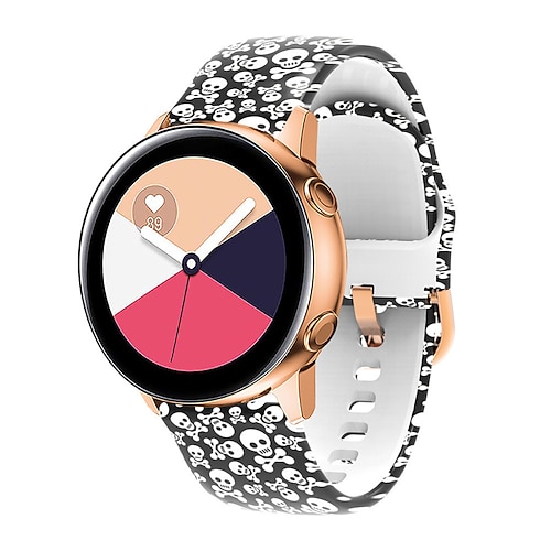 Uhrenarmband für Garmin Vivoactive 6 5 Approach S50 S70 S42 Forerunner 165 55 Vívomove Sport Venu Sq 2 Plus D2 Air X10 Silikon Ersatz Gurt Verstellbar Sportarmband Blumen bedruckt Armband Image