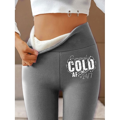 Damen Leggings Urlaub Vintage Ethno-Stil Volle Länge Hohe Taille Grafik Buchstabe Drucken Schnelltrocknend Atmungsaktivität Weich Dehnbar Täglich Heim Outdoor Blau Rosa Grün Grau Frühling Herbst Image
