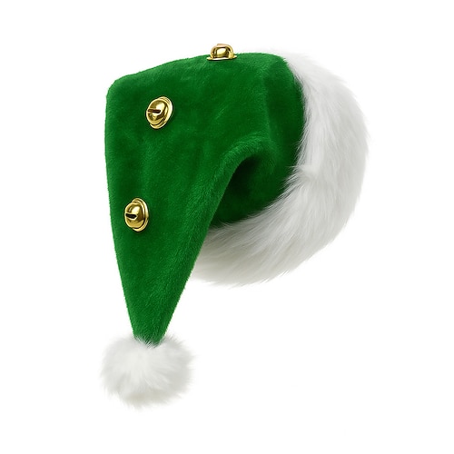 Unisex-Weihnachtsmannmütze – Polyester mit Glöckchen und Pelzbesatz, perfekt für Weihnachtsfeiern und festliche Partys Image