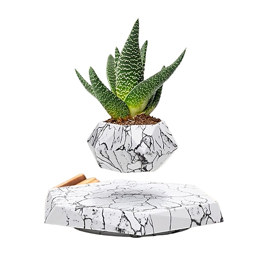 Hängender Blumentopf Geeignet für Kleine Pflanzen Magnetischer schwebender Blumentopf mit Touch Steuerung Licht Ewiges schwebendes Blumenlicht Valentinstagsgeschenk für Hängende Dekoration in Image