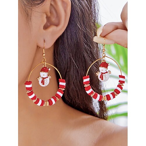 Weihnachtsohrringe für Damen – aus einer Legierung mit festlichen Motiven wie Weihnachtsbaum, Glöckchen und Schneeflocken, perfekt für Weihnachtsfeiern und Feste. Image