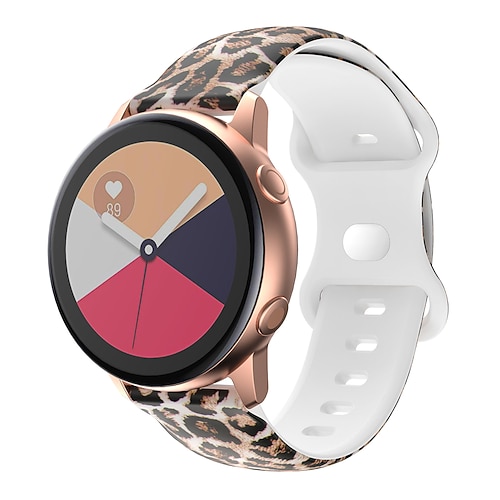 Uhrenarmband für Samsung Galaxy Watch 8/7/6/5/4 40/44mm, Watch 6 Classic 43mm, Watch 4 Classic 42mm Silikon Ersatz Gurt Verstellbar Sportarmband Blumen bedruckt Armband Image