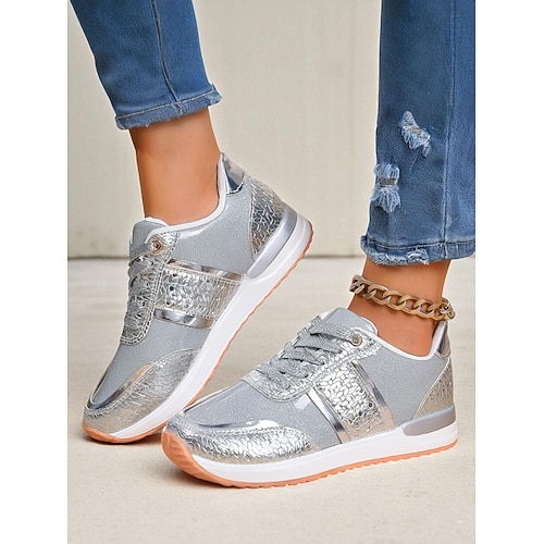 Damen-Sneaker in Metallic-Gold – bequem und leicht für den Alltag und zum Spazierengehen Image