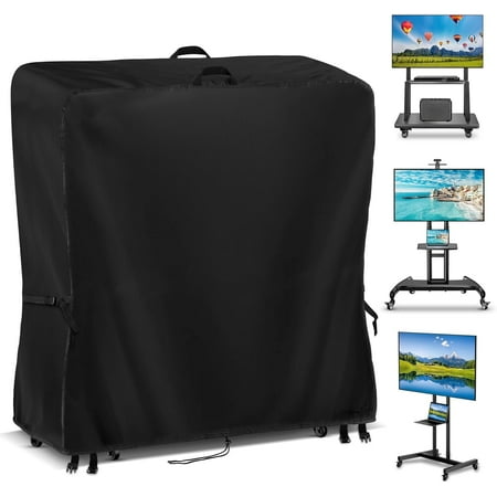 Outdoor TV Cover 50 Inch Weatherproof Waterproof Outdoor TV Stand Covers For Mobile TV Carts With Floor Stand Base TV Screen Protection Covers For Outside- 50â€�L x 20â€�W x 55â€�H(Cover Only)