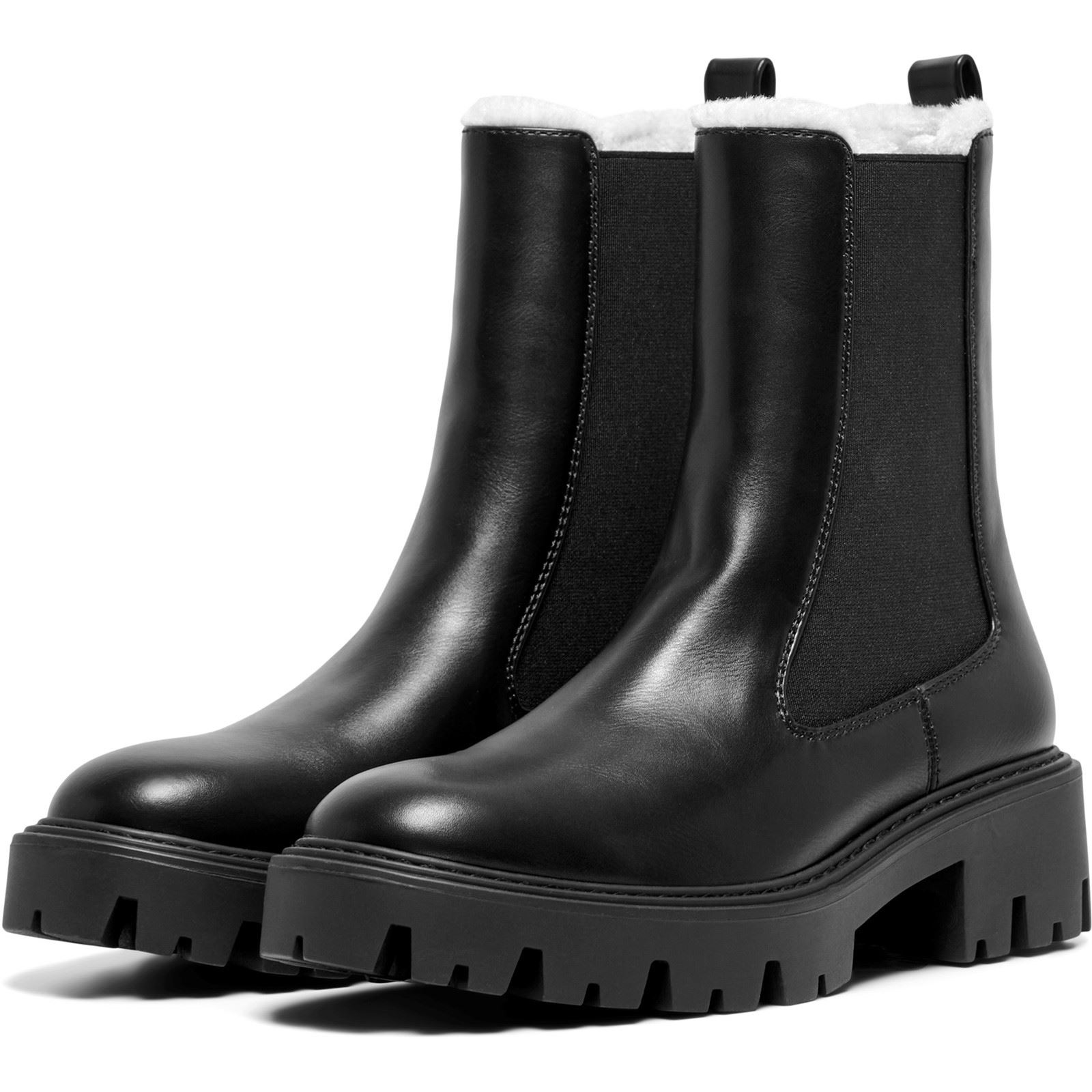 ONLY BETTY-9 WARM FÜTTERTE Polyurethan Damen Schwarze Absatz-Stiefeletten