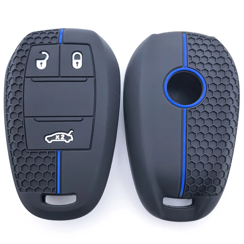 Neue Silikon-Auto-Fernschlüsselhülle für Alfa Romeo Stelvio Giulia 2017 2018 3-Tasten-Schlüsselanhänger-Shell-Schlüsselschutz-Zubehör Image
