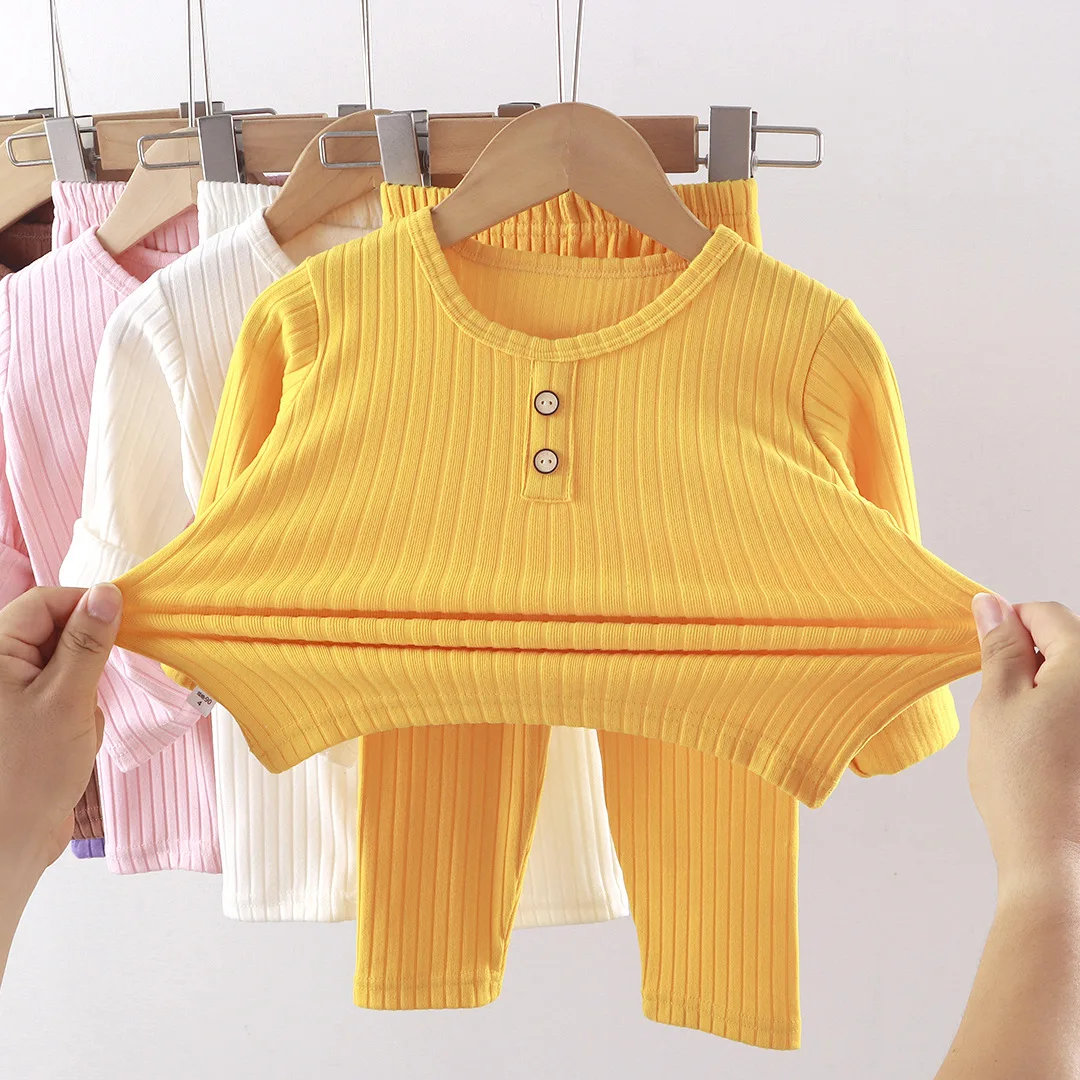 Ensembles de sous-vêtements pour enfants automne nouveau bébé garçons pyjamas Version coréenne des filles vêtements de maison vêtements pour enfants