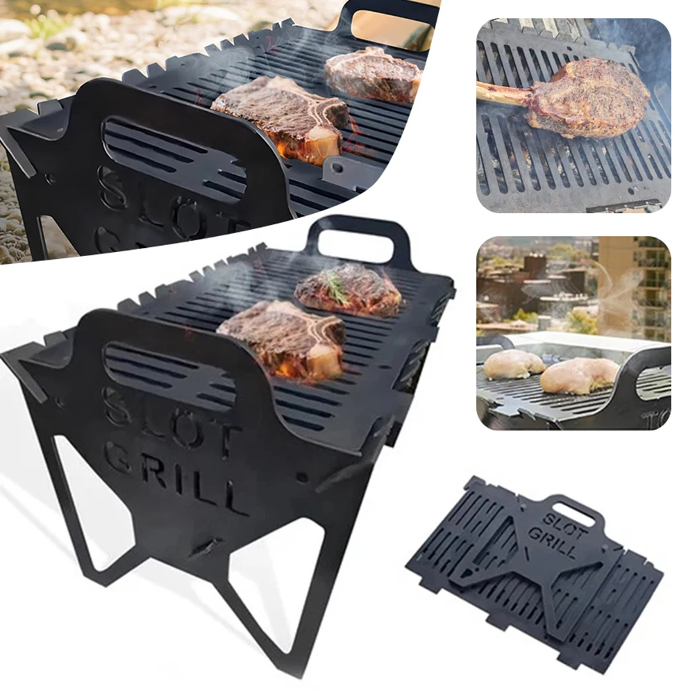 Zusammenklappbare BBQ Grills Leichte kompakte Werkzeug-freie Setup Dicked Metall kleine Reisegrills für Camping-Picknicks im Freien Image