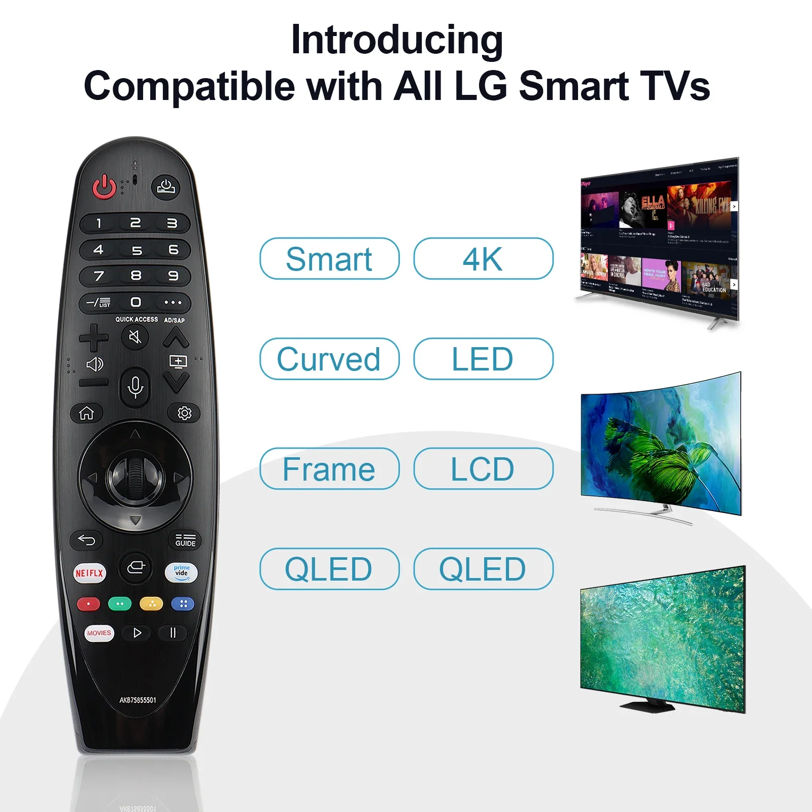 Universelle Fernbedienung für LG Smart TV, alle Modelle kompatibel, magische Fernbedienung, keine Sprachfunktion, keine Zeigerfunktion, LG TV Image