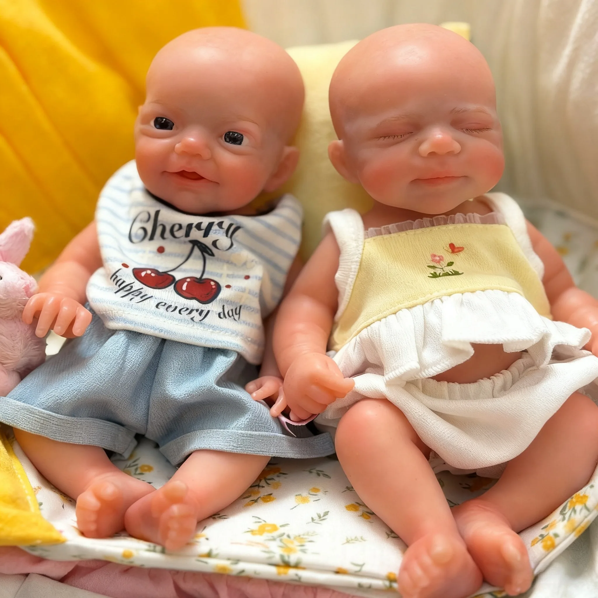 20,3 cm großes lebensechtes Bebe Reborn De Silicona aus massivem Silikon für Mädchen oder Jungen, handgefertigt, Soft-Touch-Bebe für Neugeborene Image