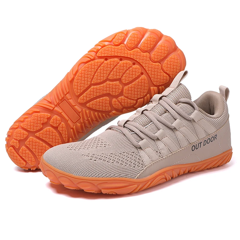 Herren breitere Wanderschuhe, atmungsaktives Mesh, barfuß, breite Zehenschuhe, Herren, Null-Drop-Sohle, Walking-Sneaker, Freizeitschuh, große Größe 39–48