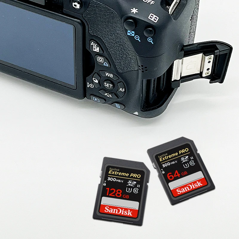 Scheda di memoria SanDisk Extreme PRO SDHC/SDXC UHS-ll V90 U3 C10 64 GB 128 GB 256 GB Lettura 300 MB/s Scrittura video cinematico 8K/4K da 260 MB/s