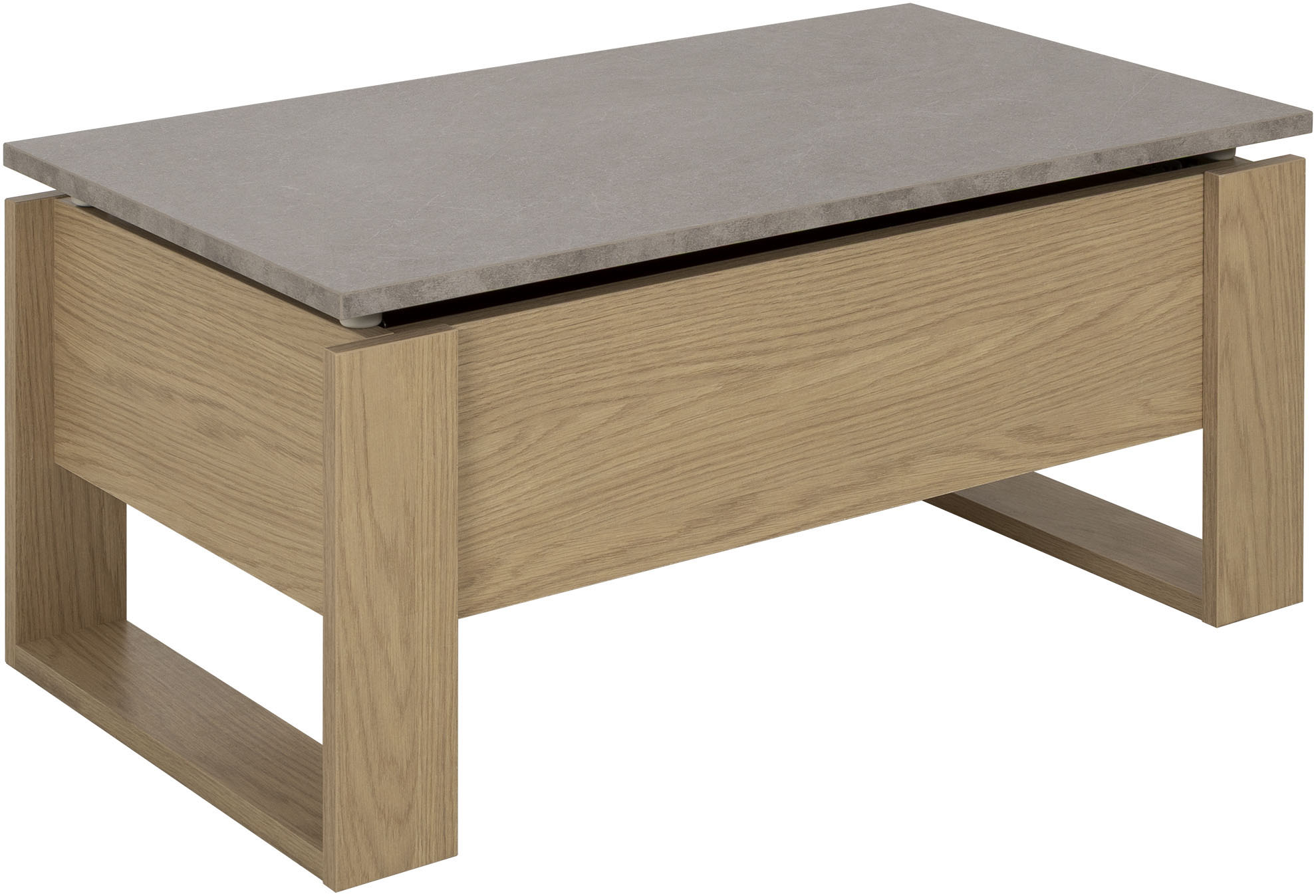Couchtisch GAMI "DENVER", roockwood eiche, melamin mineral, roockwood eiche, melamin mineral, B:90cm H:40cm T:52cm, Spanplatte, Tische, Couchtisch, Hochklappbare Tischplatte